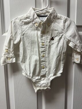 GAP Baby White Button-Up Bodysuit